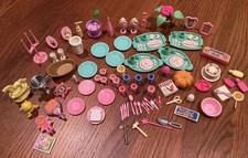 Vintage 1990  s Barbie Kitchen, Camper  Misc Accessories Lot Of Over 70
