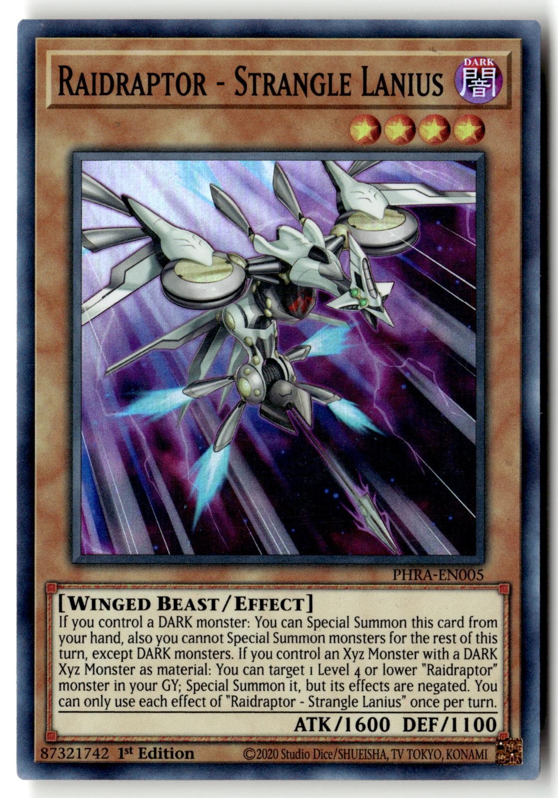 Raidraptor - Strangle Lanius PHRA-EN005 Super Rare Phantom Rage Yu-Gi-Oh MP