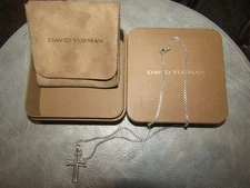 David Yurman Sterling Silver  .925    Cross 23" Necklace