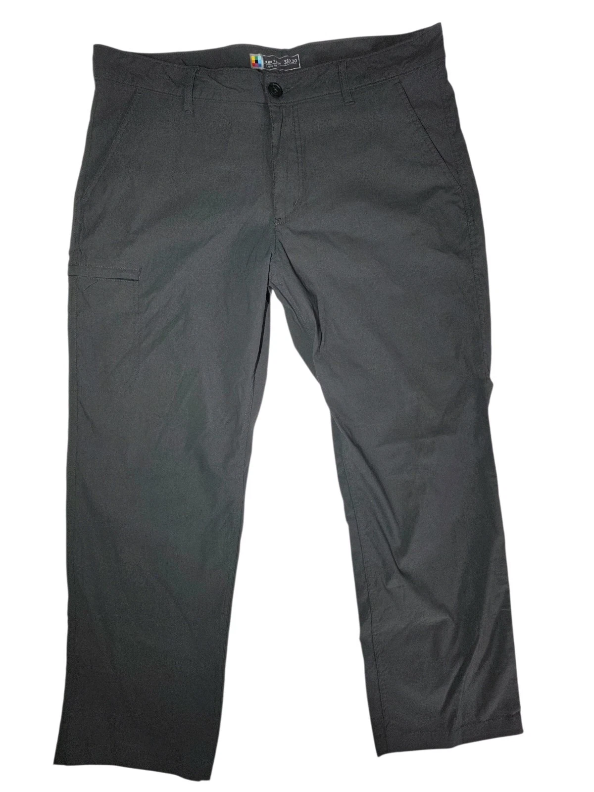 LB Tech Classic Fit Gray Men's Nylon Straight Leg Hiking Outdoor Pants 38x28