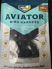 AVIATOR Bird Harness Leash - Size Small - Black Open Box