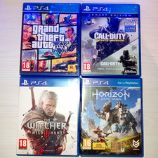 PS4 BUNDLE 4 GIOCHI - GTA 5 - THE WITCHER 3 - CALL OF DUTY - HORIZON ZERO DAWN -