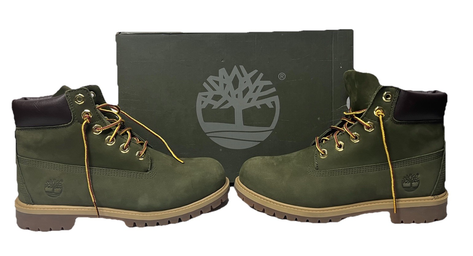 Timberland 6-Inch Premium Waterproof Boots – “Dark Green Nubuck” Size 6