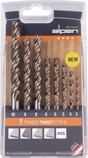 Holzspiralbohrersatz TIMBER TWIST 8-tlg.1x D.3,4,5,10 mm,2x D.6,8mm ALPEN