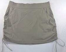 Columbia Anytime Casual Skort Women  s XL Beige Drawstring Ruched Pull On