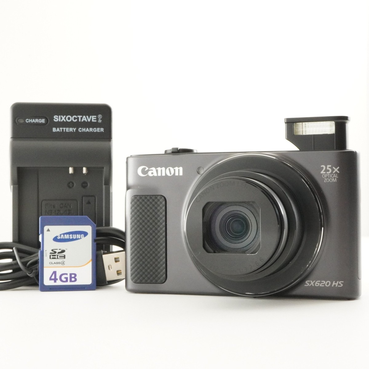 Canon PowerShot SX620 HS ブラック SDカード付き Canon PowerShot SX620 HS Black With 4GB SDHC Card from Japan #7204