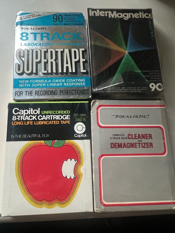 Lot Of 4 - Realistic Supertape 90 Minute 8 track Cassette - Sealed & Cleaner