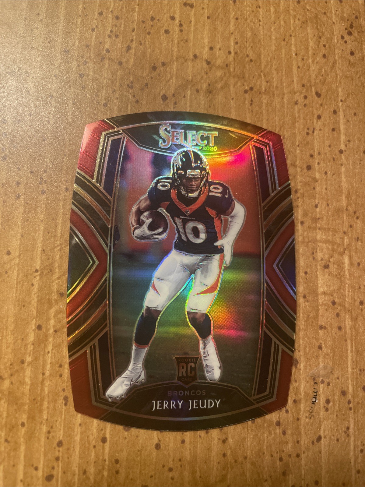 Jerry Jeudy 2020 Panini Select Club Die-Cut Red Prizm RC Rookie #256 Denver Card