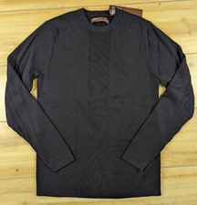 Perry Ellis Men's M Black Cotton Rayon Ribbed Knit Crewneck Sweater NWT 46FG7004