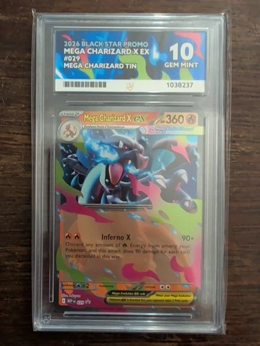 Pokémon TCG Mega Charizard X EX Black Star Promo MEP #029 Graded Ace 10