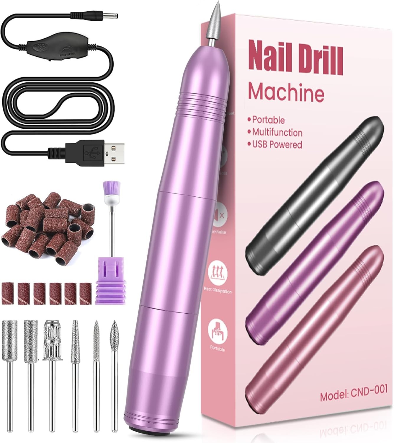 Electric Nail Files, Professional Nail Drill for Acrylic Nails Gel, Electric Na