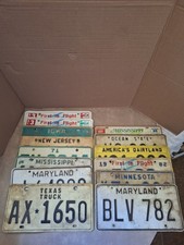 Vintage Craft Mixed State Decorator Flea Market License Plate Lot of 14