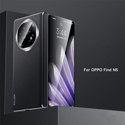 Magnetic Carbon Fiber Pattern Leather Case For OPPO Find N5 Hinge Protect Cover