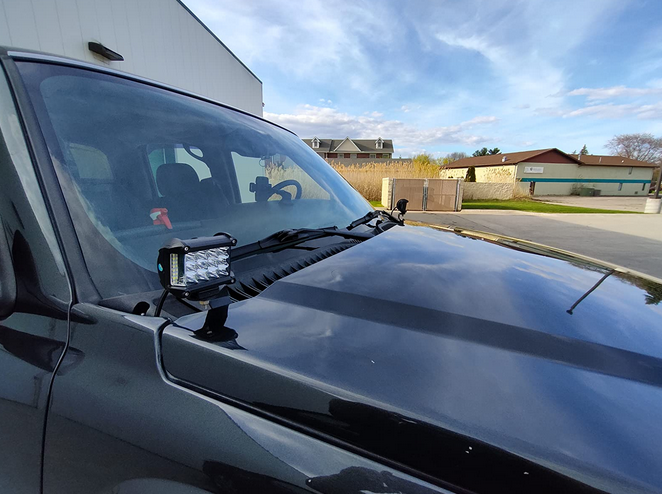 WSAYS Hood Ditch LED Light Pod Mount Brackets For Chevy Silverado, GMC Sierra, Suburban