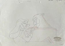 BLACK CANARY & WILDCAT original pencil PRODUCTION Drawing B36 JLU WB COA OPD