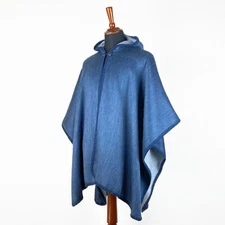ALPACA WOOL BOHEMIAN WRAP HOODED BLANKET CAPE OPEN PONCHO SHAWL UNISEX HANDMADE
