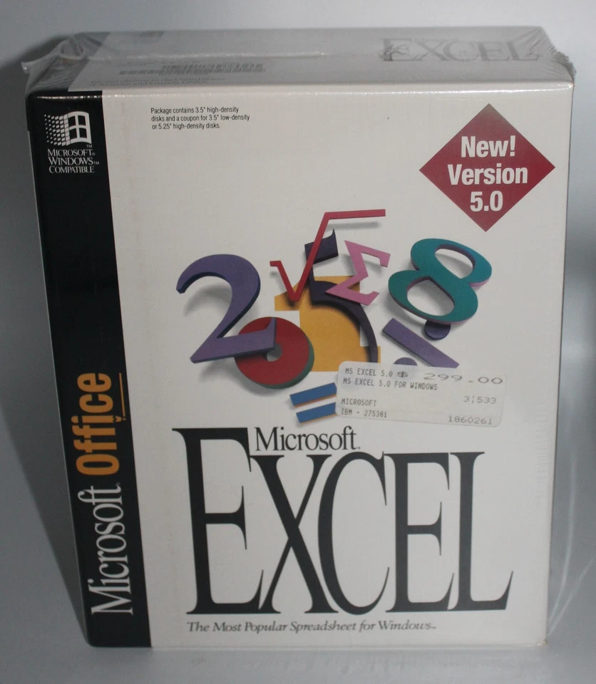 NEW Factory Sealed Microsoft Excel version 5.0 for Windows 3.1 90's Vintage NIB - Image 2 of 4