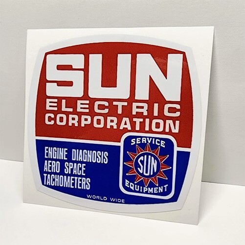 SUN ELECTRIC Vintage Style DECAL, Vinyl car STICKER, racing, hot rod, rat rod