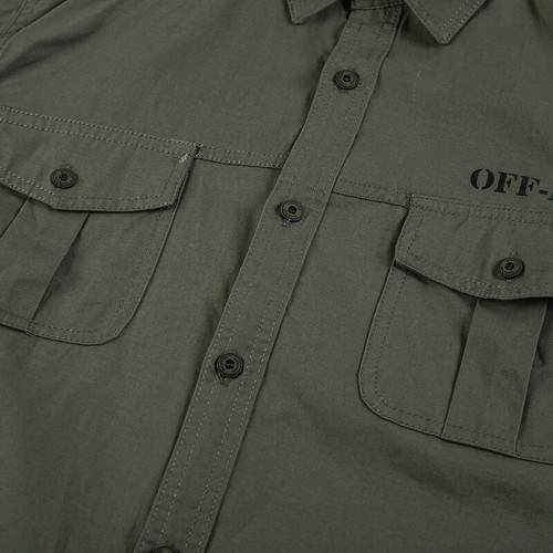Mens Military Shirts Clothes Long Sleeve Pockets Army Cotton Casual Shirts Tops - Picture 9 of 19