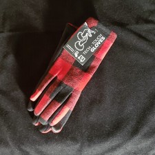 Womens Red  Black Plaid Stretch Fit Texting  Tech Touchscreen Gloves