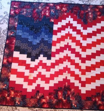 Quilted American Flag Table Topper Or Wall Hanging Handmade Machine Sewn 37"X37"