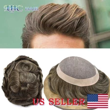 Lyrical Hair Men Toupee Human Hair Replacement System Mono Lace Monofilament Wig