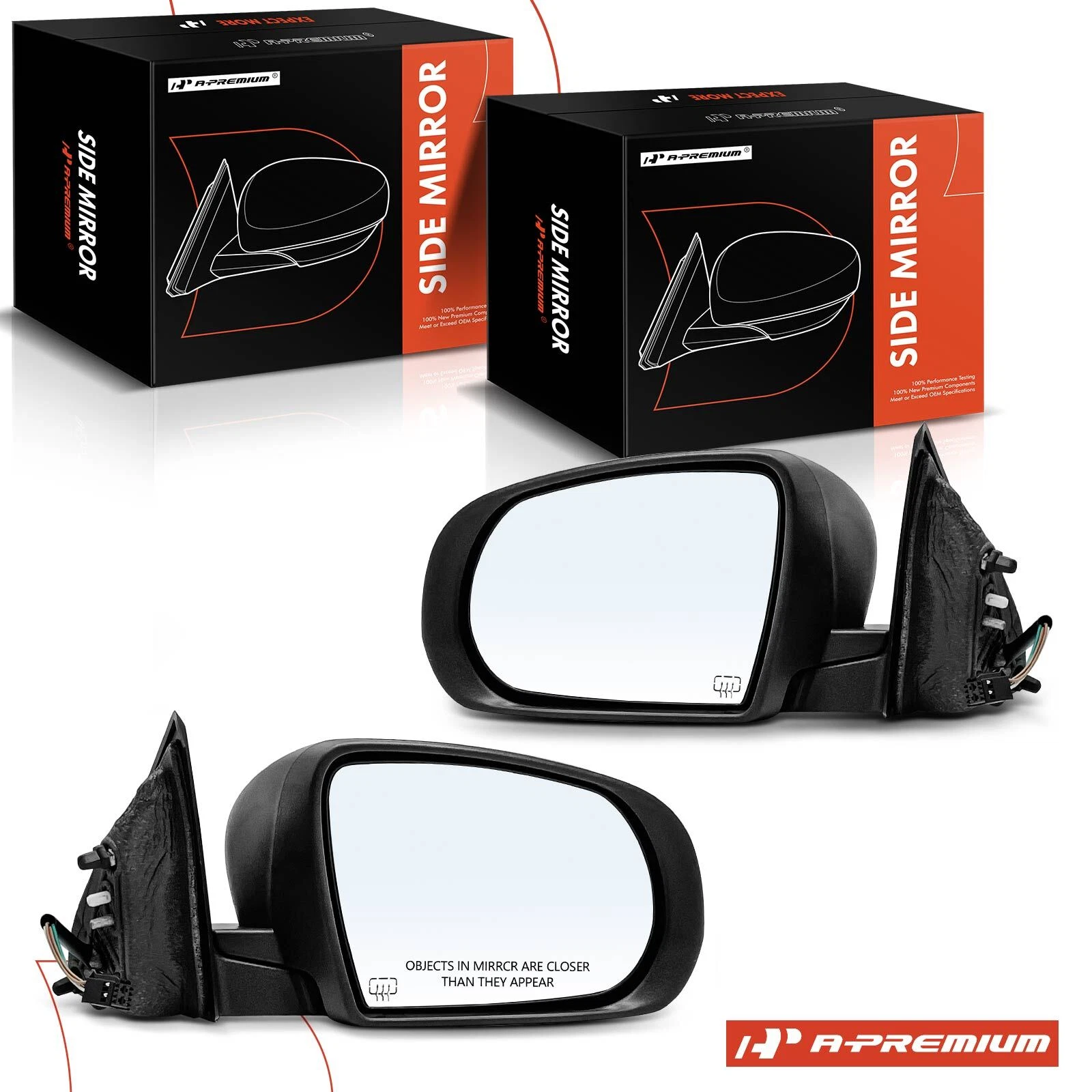 A-Premium Pair Power Mirror w/ Manual Fold Heated for Jeep KL Cherokee 2014-2018