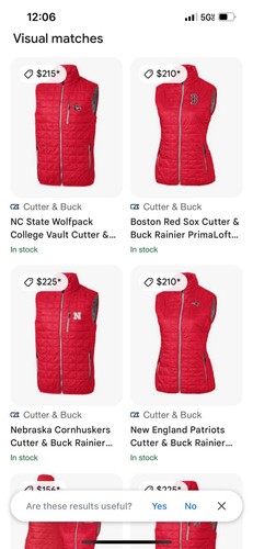CUTTER AND BUCK WOMENS RED RAINIER PRIMALOFT PUFFER VEST (size XL) - Picture 9 of 9