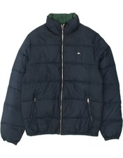 Ellesse Womens Padded Jacket Uk 18 Xl Navy Blue Polyester Ba29