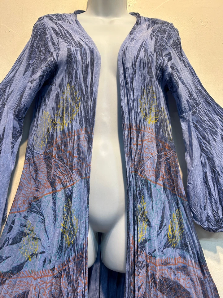 Nuevo con etiquetas HILOS SAGRADOS BOHO TIE DYE RAYÓN ARRUGADO TOP CÁRDIGAN CHAQUETA PLUMERO L Foto 3 de 4
