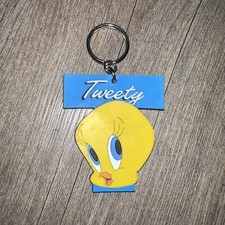 Vintage Tweety Bird Keychain Warner Brothers Looney Tunes 1995 Bag Charm 2.5  