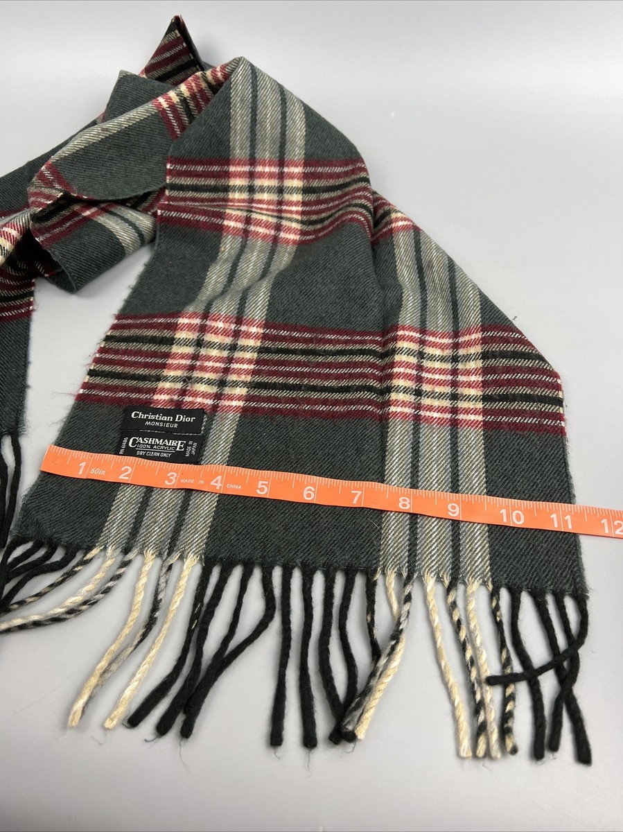 小物 Christian Dior archive Cashmere scarf Christian Dior Monsieur Cashmaire scarf Gray & burgundy