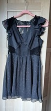 Black dress with lace inserts, size 12, new look petite