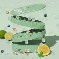 Easy to Press Ice Cube Trays with Ice Shovel,Ice Mold with Storage Box