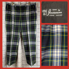 Pantalones Strathmore Tartán a Cuadros Scottish Trews Para Hombres 42x27 Pantalones con Puños Escocia