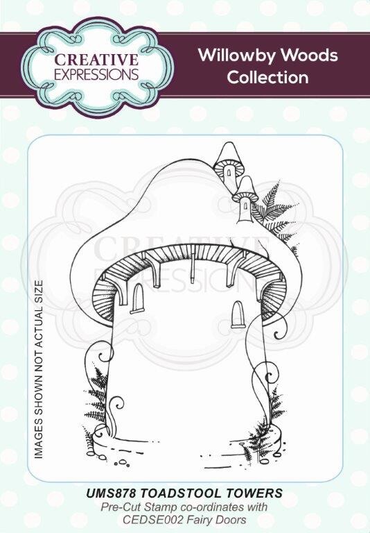 Creative Expressions Toadstool Towers Cling Rubber Stamp Birthday Card Making