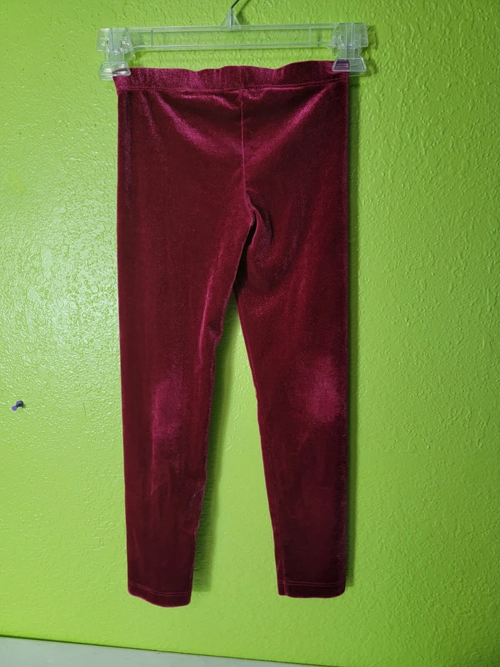 Pantalones para niñas Gymboree rojo terciopelo ropa para dormir ropa de salón talla pequeña 5-6 Foto 3 de 4