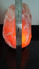 11 Inch Himalayan salt lamp with dimmer cord Natural crystal rock wood base