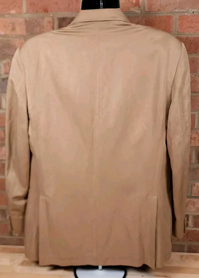 Abrigo Blazer Deportivo Coppley Seda Lino Marrón 2 Botones Para Hombre 43 Alto Foto 4 de 4