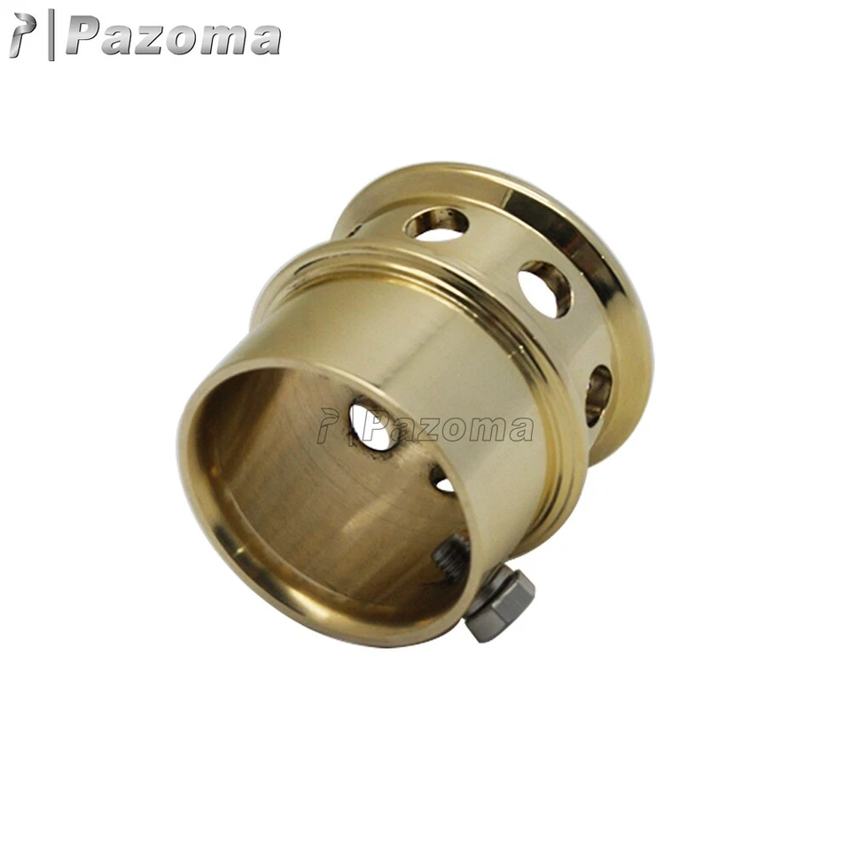 Tapa de extremo de silenciador deslizable con punta de tubo de escape perforada de latón de 1-7/8" para Harley Chopper Foto 3 de 4