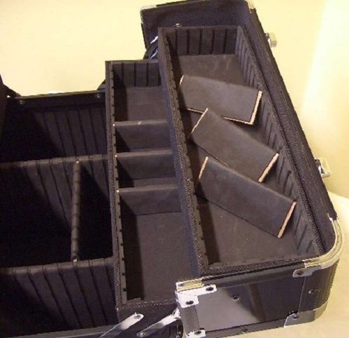 Fächerkoffer AM-1 38x24x31cm schwarz black Werkzeugkoffer Angelkoffer Alukoffer - Bild 4 von 9