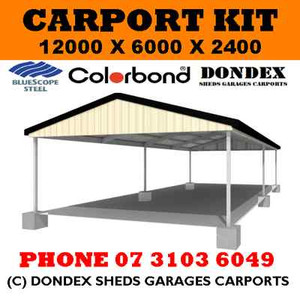 Dondex 4 Car Carport Kit 12 0x6 0x2 4 Gable Colorbond Roof Facia