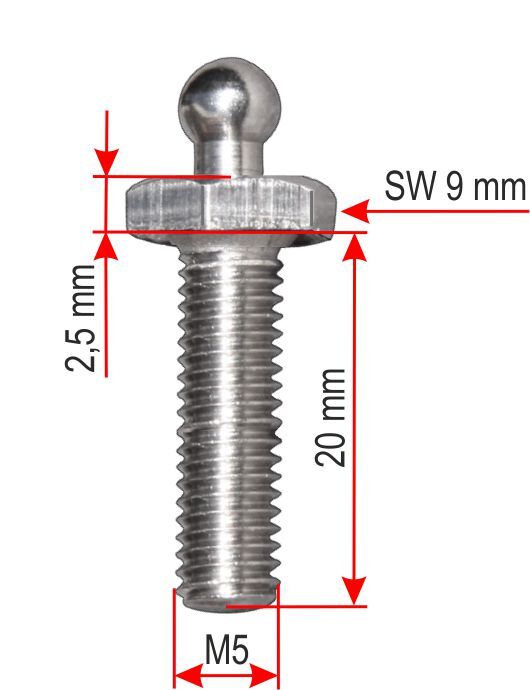 Vis En Laiton Chromé M5 X 20 Mm - Pour Bouton LOXX - Réf. 2149.32.00500010 - Neuf