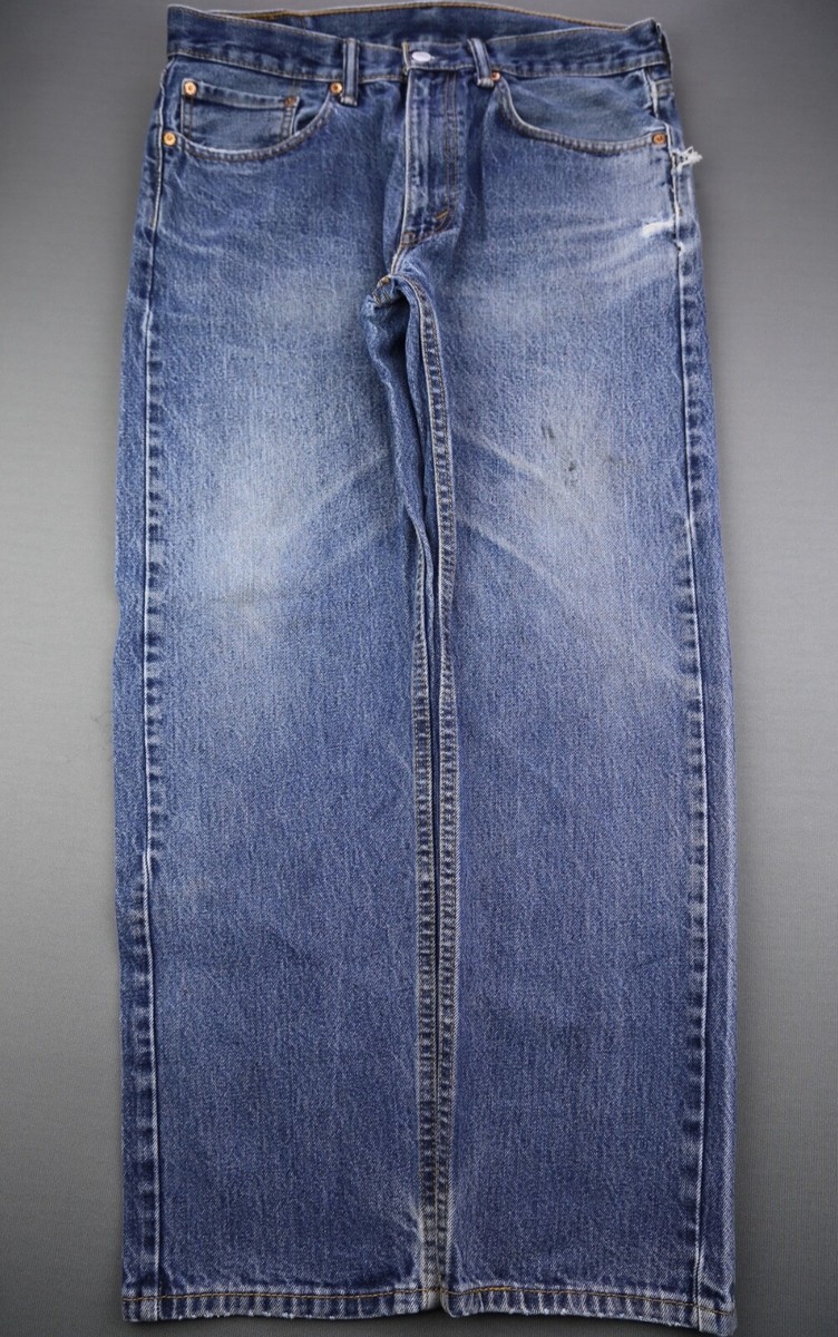 Men's 2013 Levi's 505 Jeans Regular Fit Distressed Medium Wash