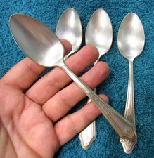 Lot of 4 Vintage Oneida Community Made Tudor Plate DUCHESS 6" Silverplate SPOONS
