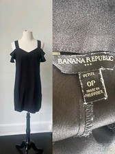 Banana Republic Cut Out Shoulder Black Mini Dress size 0 Petite