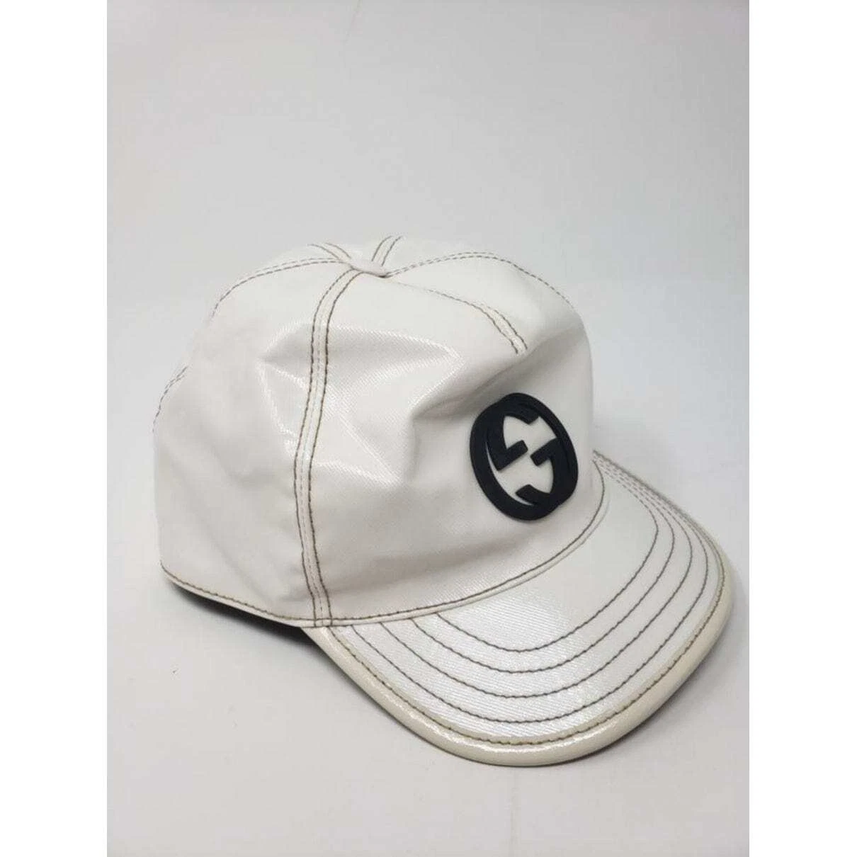 Cappellino da baseball Gucci bianco logo GG XL taglia lana