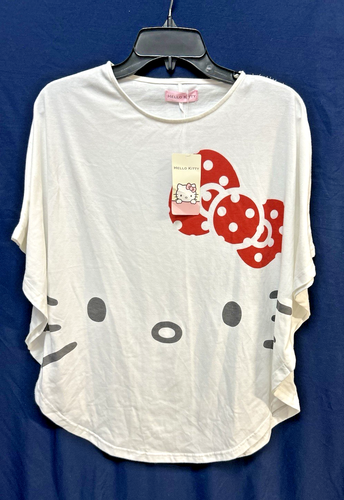 Hello Kitty by Sanrio # SAN-447 White Shirt size M-L w. Red Lettering on back