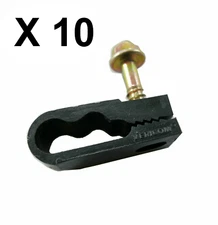 10 PCS Dual Coax Flex Clamps Clips Fasteners w/Screw Cable Straps for RG6 RG59