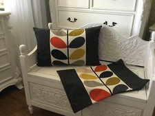 HANDMADE cushion cover Use Orla kiely tomato stem on black Fabric SINGLE SIDED
